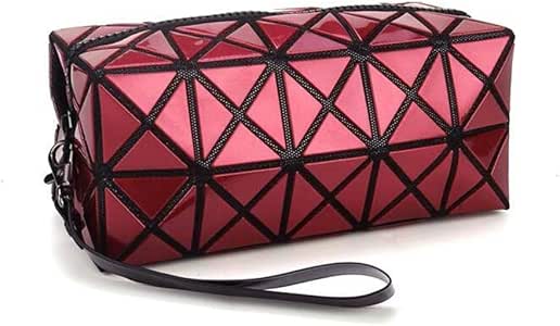 1 bolso plegable para mujer, con diseños de rombos, de piel sintética