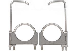 Elifecenter Heavy Duty 4 Inch Stainless Exhaust Clamp with Hanger Rod for Universal 4" Exhaust Pipes