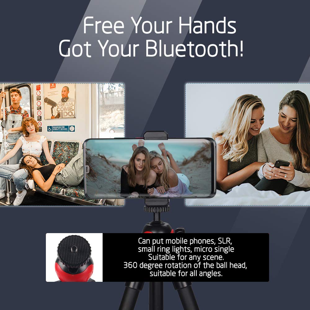 Travel Tripod Set for Smartphone, Zomei Lightweight Tripod with Compact Phone Holder Mount & Bluetooth Remote Control & Portable Tripod Bag for Huawei, iphone,Gopro,Camera etc