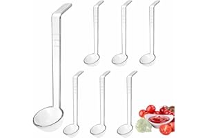 LinamHoz 6 Pcs 1 Oz Small Ladle, Clear Long Handle Ladles for Sauce Dressing Serving Salsa Punch Bowl Sauces and Toppings for