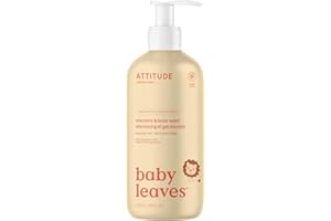 ATTITUDE 2-in-1 Shampoo and Body Wash for Baby, EWG Verified, Dermatologically Tested, Vegan, Pear Nectar, 16 Fl Oz
