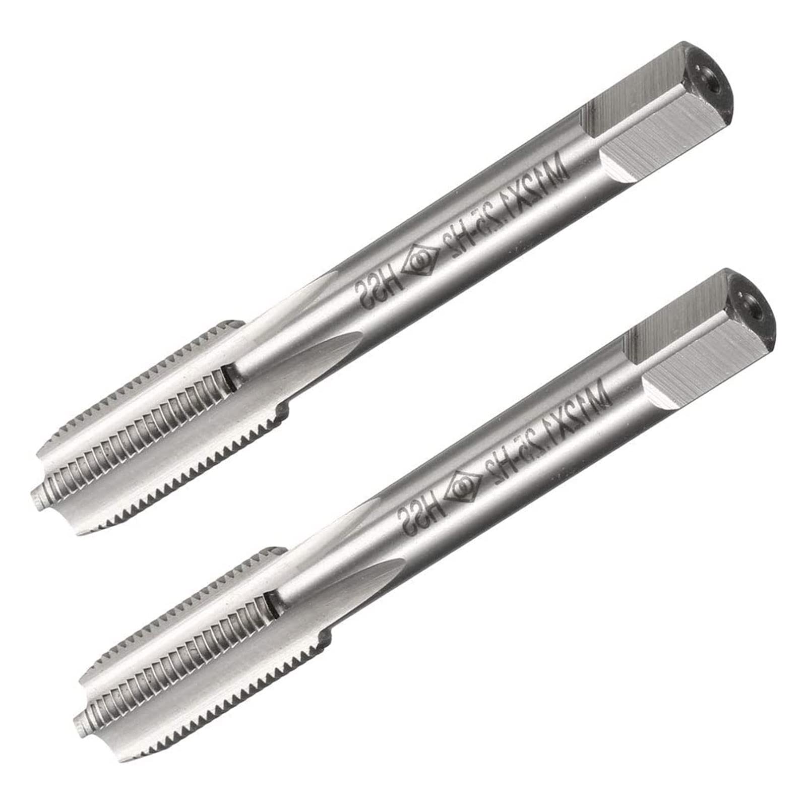 TOP-VIGOR M12 x 1.25mm Straight Flute Screw Thread Tap, Thread Milling Tap with H2 Tolerance, HSS Straight 3 Flutes Metric Machine Tap for Drilling and Tapping 2Pcs