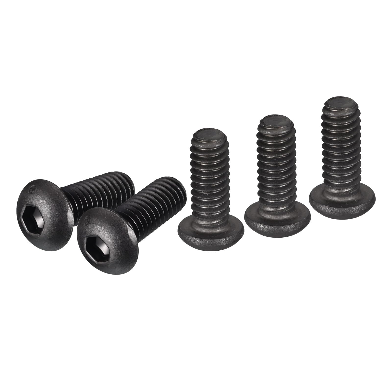 DTGN 1/4-20x5/8" Button Head Socket Cap Screws - 25Pack - Good for Machine - Carbon Steel Black Oxide - Hex Drive Full Thread UNC Fasteners — image 1