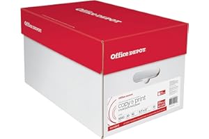 Office Depot® 3-Hole Punched Multi-Use Printer & Copy Paper, 10 Reams, White, Letter (8.5" x 11"), 5000 Sheets Per Case,