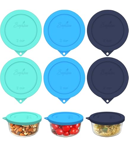 Sophico Lot De 6 Couvercles De Rangement Ronds En Silicone Pour 4