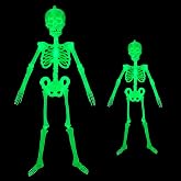 Droutti 2 Pack Halloween Luminous Skeleton Decorations 5ft / 3ft Full Body Glow-in-The-Dark Skeleton Rotatable Skeleton Hanging Decors for Halloween Party Haunted House Outdoor Decor