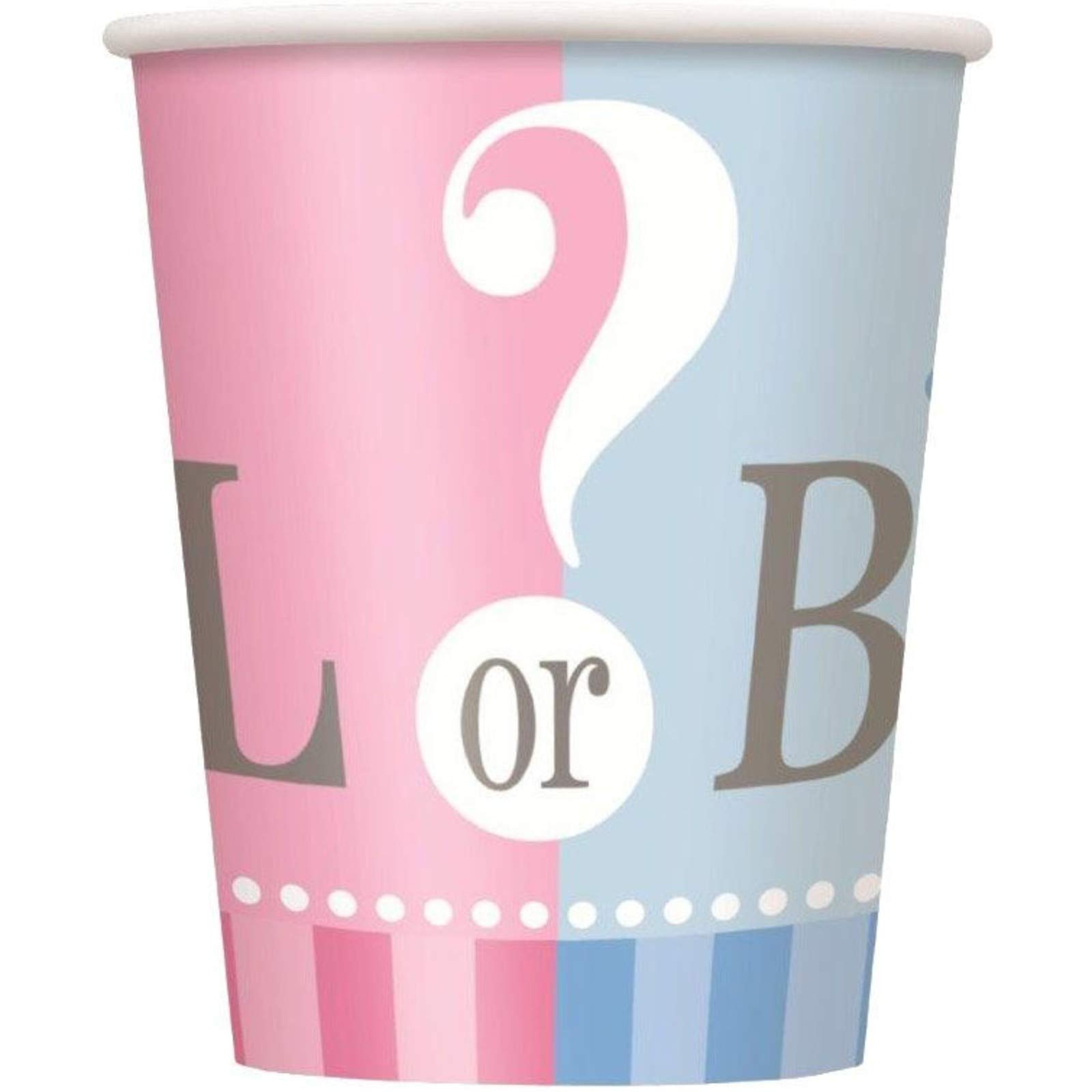 Unique Party 47386 - 9oz Gender Reveal Baby Shower Paper Cups, Pack of 8 โ image 1