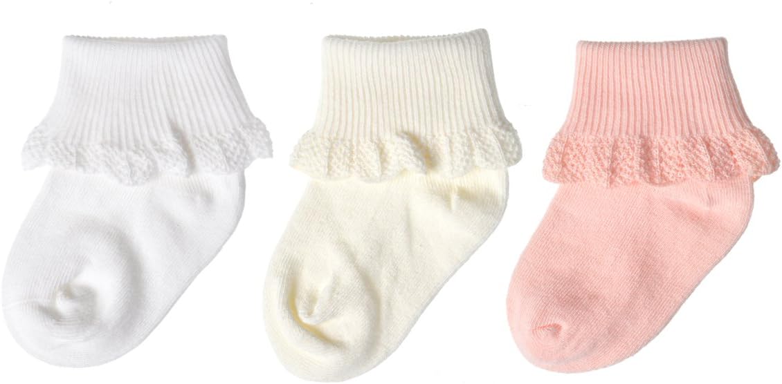 Epeius Infants and Toddlers Baby Girls/Boys Ruffles Ribbed Cuff Socks 3/5 Pair Pack