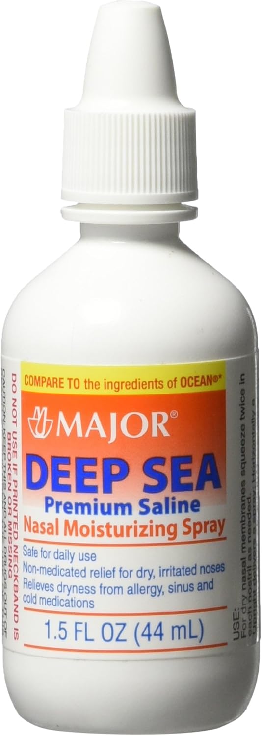 Major Pharmaceuticals Deep Sea Saline Generic for Ocean Nasal Moisturizing Spray, 1.5 Ounce: Health & Personal Care