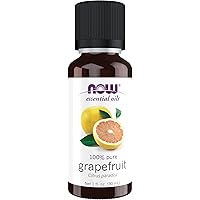 NOW Essential Oils, Grapefruit Oil, Sweet Citrus Aromatherapy Scent, Cold Pressed, 100% Pure, Vegan, Child Resistant Cap, 1-O