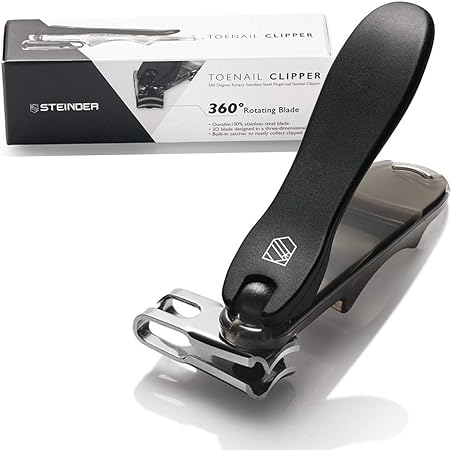 Amazon Steinder 爪切り 360度回転 ステンレス 切れ味抜群 飛び散り防止 ギフト 爪やすり 大人用 ブラック Steinder 爪切り 通販