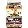 Pride Of India - Indian Brown Basmati Rice & Lentil Kitchari Mix - Protein Superfood, 3 Pound Jar