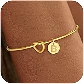 BLThing Gold Initial Bracelets for Women - Dainty Knot Letter A-Z Bracelets, Bridesmaid Jewelry Gold Bangles for Womens Wedding Birthday Gifts for Teen Girls