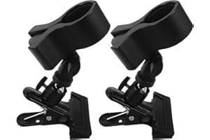 ZUNOXAZ 2pcs Hands Free Hair Dryer Stand - 360 Degree Rotating Holder for Countertop - Adjustable Organizer Clamp for Vanity 