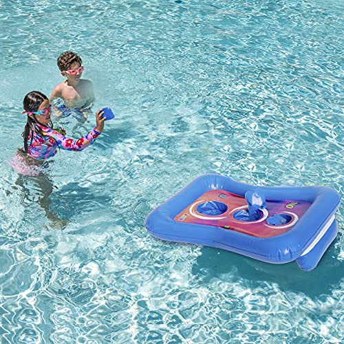 Inflatable Pool Toss Games Floating Cornhole Toss Set CornToss Board
