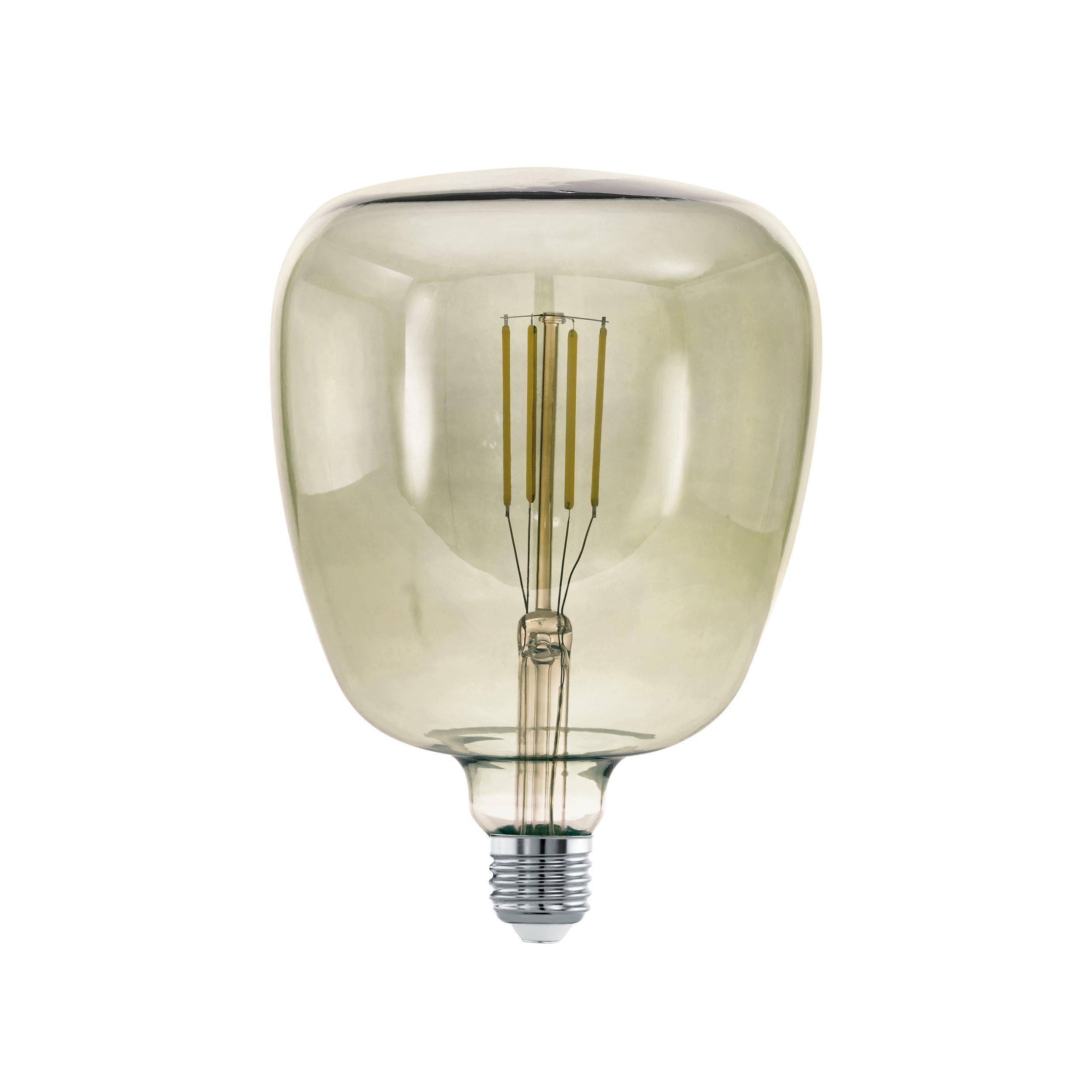 Eglo LED E27 dimmable, Smoky Vintage Bulb MID Size Ø 14 cm, LED lamp for Retro Lighting, 4 Watt (Equivalent to 33 Watt), 380lm, E27 LED Warm White, 3000 K, Light Source, Edison Bulb, T140