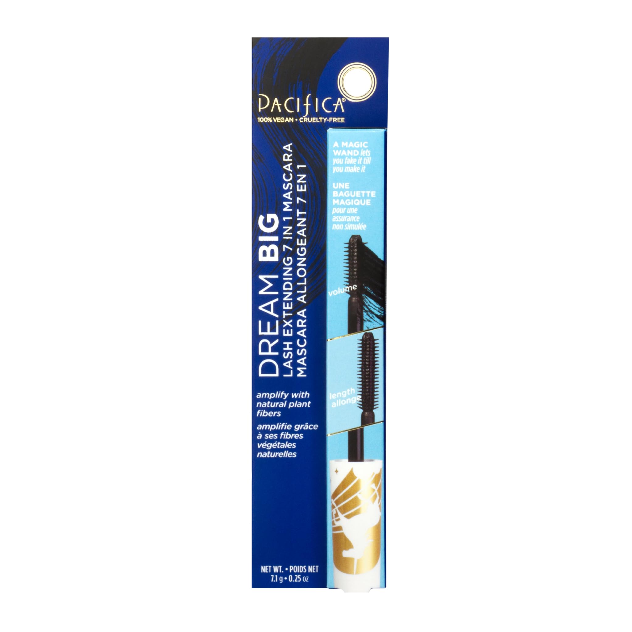 Pacifica Dream Big Mascara – Black Magic 7-in-1 Lash Extending Mascara, Twist-Adjust Brush for Length & Volume, Lash Serum Infused, Vegan Ophthalmologist tested