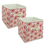 DII Foldable Fabric Storage Containers for Nurseries, Offices, Closets, Home Décor, Cube Organizers &amp; Everyday Storage Needs, (Large - 11 x 11 x 11") Starburst Tango Red - Set of 2 (Misc.)