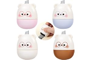 4 Pieces Identity Protection Roller Stamp 2 in 1 Wide Advanced Roller with Retractable Box Opener Cute Shape Bear Identity Th