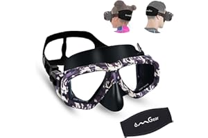 OMGear Swim Mask Dive Goggles Swimming Goggles with Nose Cover Snorkeling Gear Junior Adult Snorkel Mask for Scuba Diving Spearfishing Neoprene Strap Impact Resistance