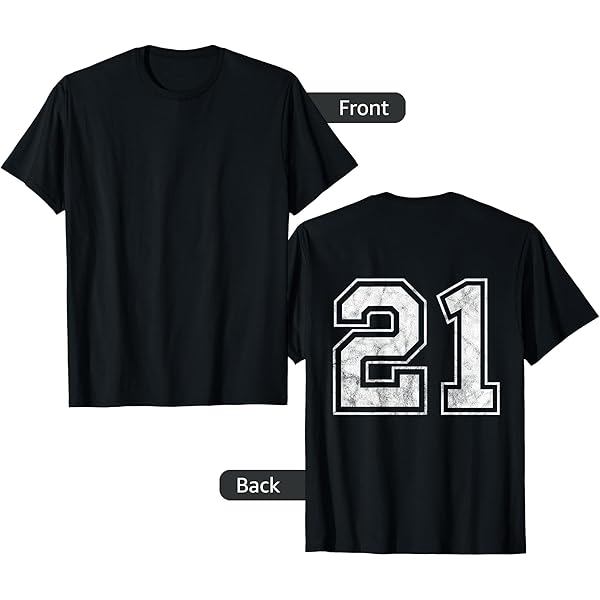 Amazon.com: Number 21 (on Back) Sports Team Jersey Number T-Shirt