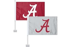 FOCO Alabama Crimson Tide NCAA 2 Pack Solid Car Flag