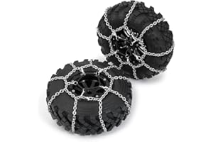 WEFEINO 4Pcs 1.9/2.2inch Wheel Tires Metal Snow Chains for 1/10 TRX-4 Axial SCX10 90046 RC Crawler Car (130MM)