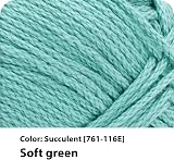Lion Brand 24/7 Cotton Yarn Succulent Pack of 3 100% Mercerized Cotton view 2