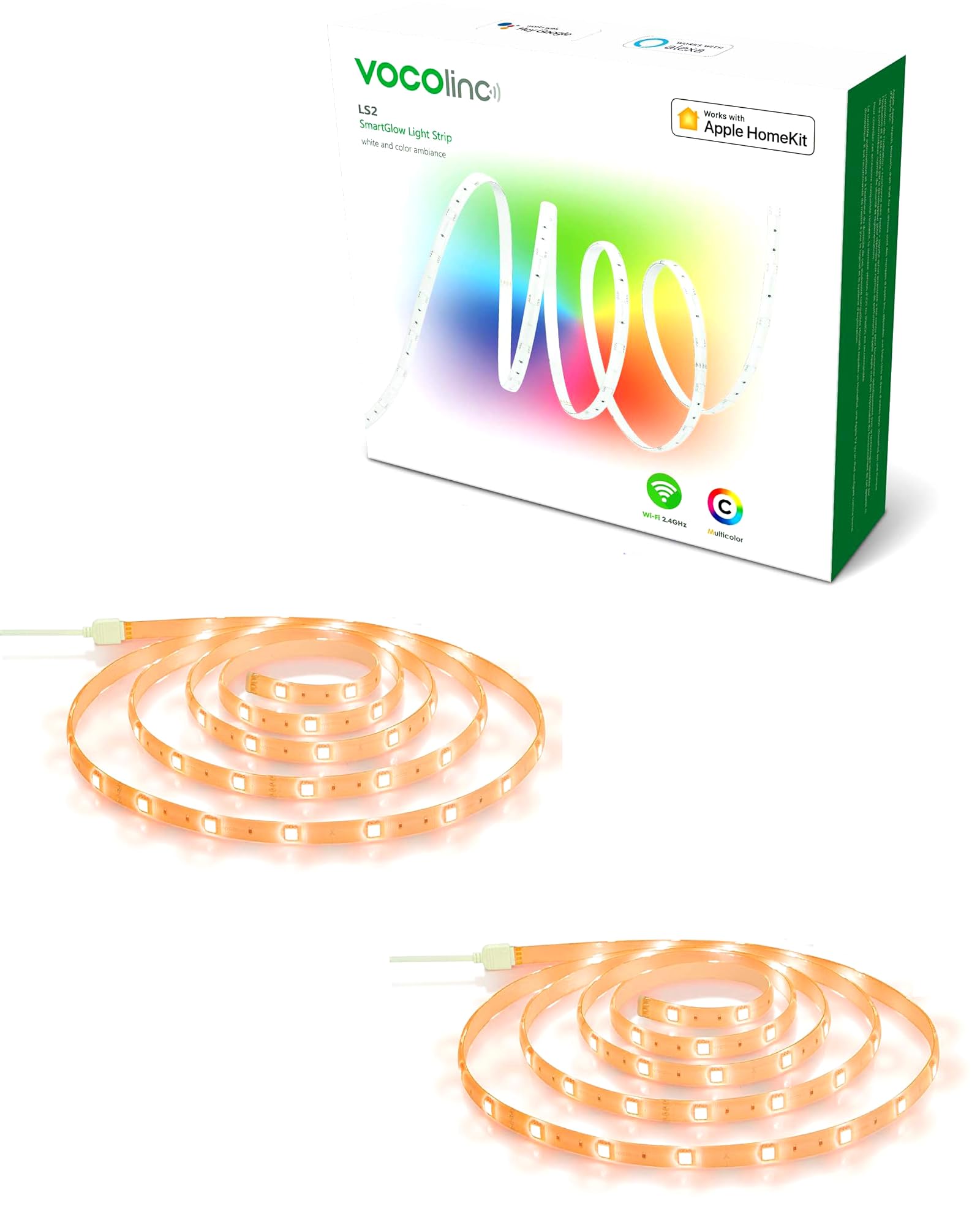 Photo 1 of VOCOlinc Smart LED Light Strip 13.2ft RGB LED Lights for Bedroom Christmas Decorating Works with Apple HomeKit Apple HomeKit Google Assistant Voice Control No Hub Required