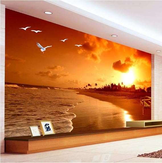 mazhant Papel tapiz mural 3D personalizado, fotografía de puesta de sol
