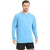 TERODACO Men's Swim Shirts Long Sleeve Rash Guard UPF 50+ Sun Protection Shirts Outdoor Fishing Running Quick Dry