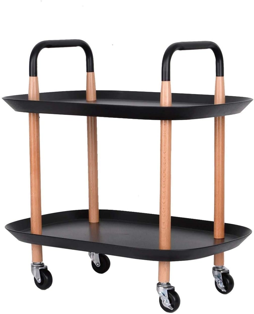 Buy EMNDR 2 Tier Shelf Cart on Wheels Rolling Serving Cart on Wheels PP