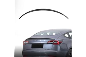 TSLAUCAY Tesla Model 3 Spoiler 3K Model 3 Carbon Fiber Rear Trunk Lid Spoiler Wing Tesla Rear Spoiler for Model 3-2017-2023 Exterior Accessories-Glossy