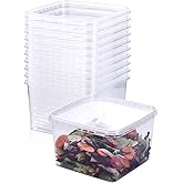SHPii 88 oz. Square Clear Deli Containers with Lids, BPA-Free, Freezer and Microwave Safe Food Storage Containers, Reusable for Kitchen Storage, Meal Prep, Take-out, Restaurant Supplies.(10 packs)