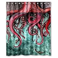 FMSHPON Unique Octopus Abstract Art Waterproof Shower Curtain Bathroom Fabric 60 x 72 Inches