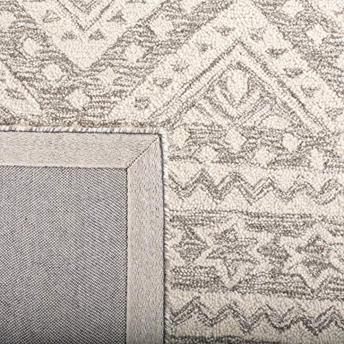 SAFAVIEH Micro-Loop Collection Accent Rug - 2'3" x 5', Dark Grey & Ivory, Handm…