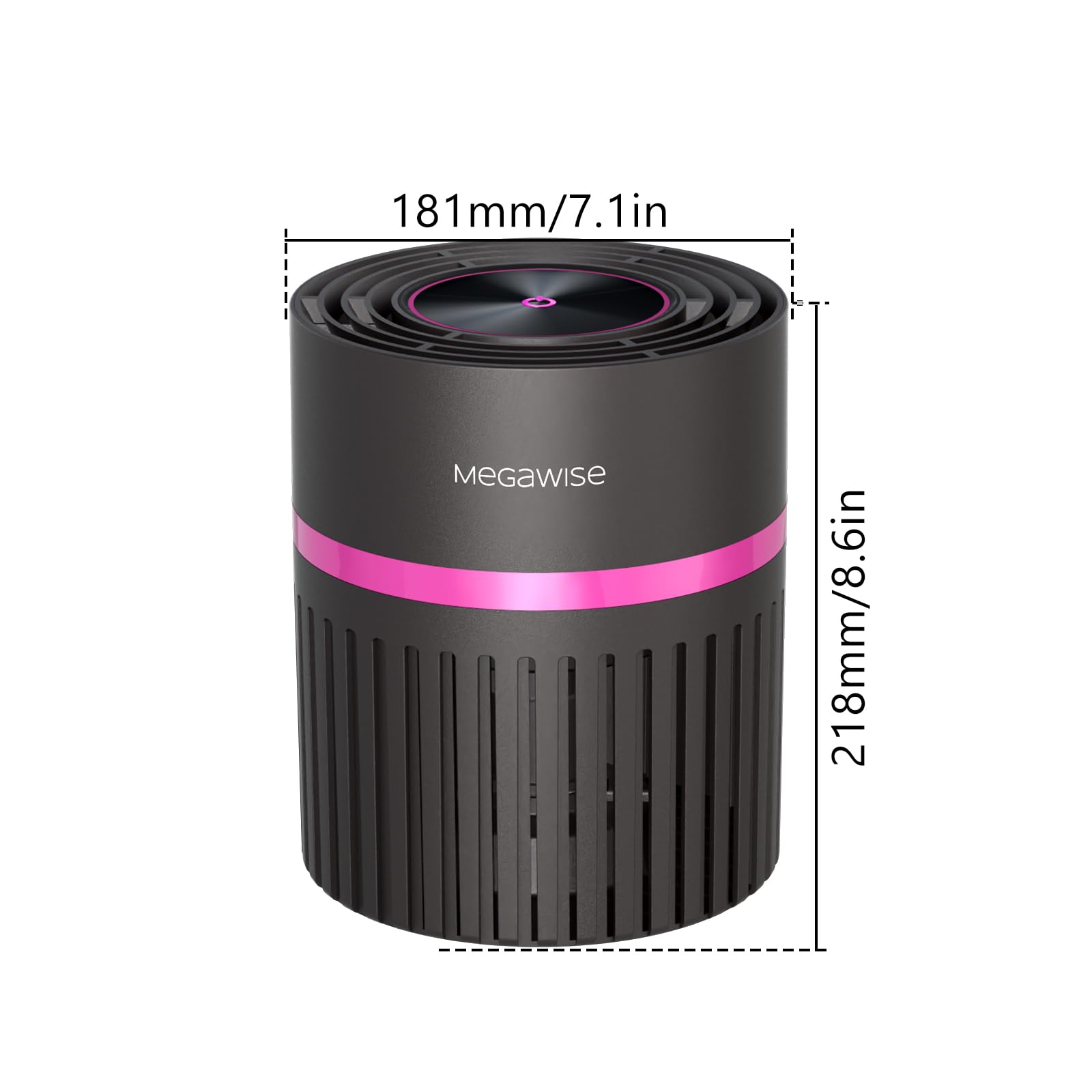 MEGAWISE Office Air Purifier with 3-in-1 HEPA Filter Desktop Air Cleaner for Smoke, Dust, Pollen, Pet Dander, HEPA Air Purifier for Home and Bedroom, 100% Ozone Free (Available for California)