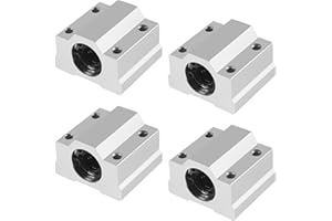 MELIFE 4PCS SCS8UU Linear Motion Ball Bearing Slide Block, 8mm Bore Dia Aluminum Bushing Linear Rail Support Guide Shaft Bearing for CNC Machine and 3D Printer