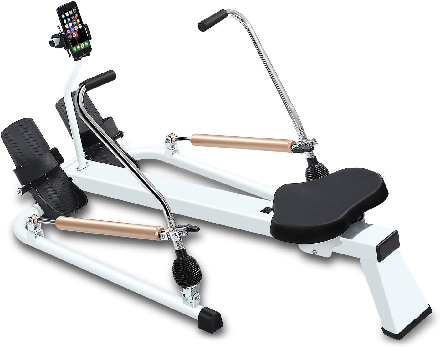 fitbill f.Row Plus Rowing Machine Rower with Workout App, Hydraulic Resistance, Phone Holder and Full Motion Arms