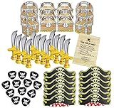 Pirate Birthday Party Supplies Bundle with Inflatable Swords, Hats, Eye Patches, Favor Boxes and Authentic Code of Conduct Great for Birthday Parties and Pirate Events by Well Pack Box
