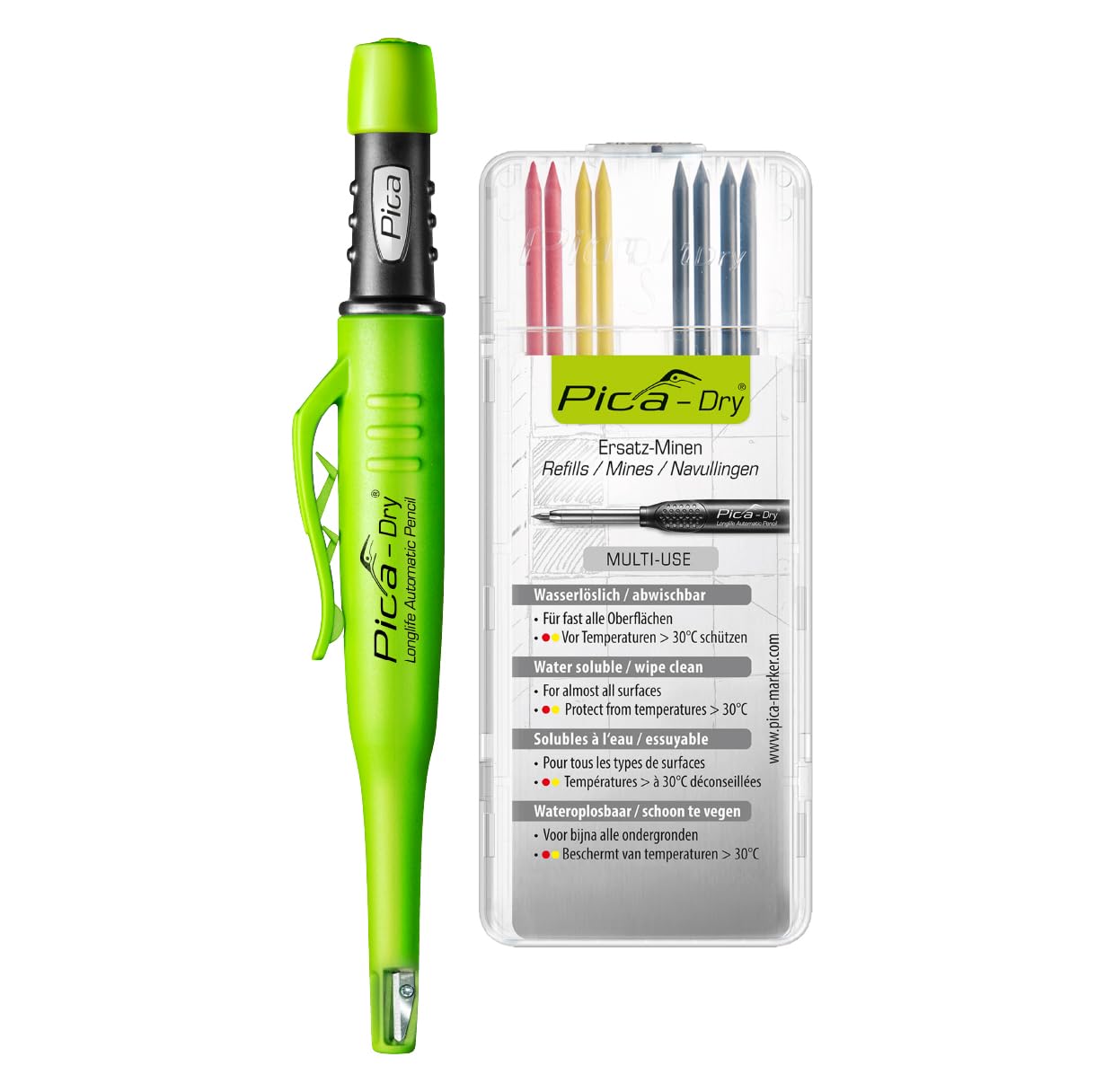 Pica DRY Bundle (1 x 3030 Pencil + 1 x 4020 Refills) Blister Packed