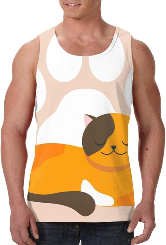 Amazon Co Jp タンクトップ メンズ ノースリーブ インナー スポーツウェア ポケットなし Uネッククトップ 袖なし スリム ジム用tシャツ トレーニングウェア かわいい黒猫 ねこプリント おもしろ 吸汗速乾 服 ファッション小物