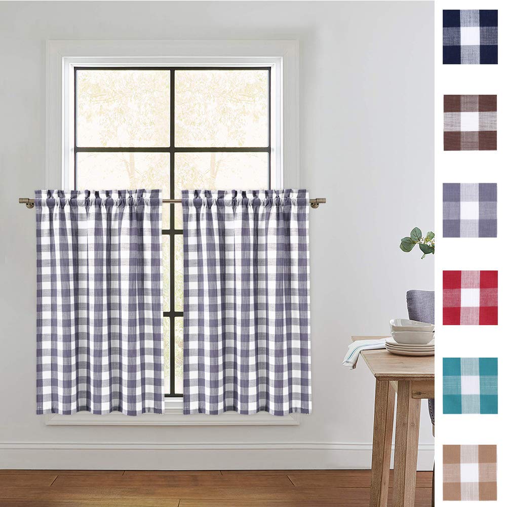 Best Plaid Kitchen Curtains For Windows