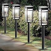 EXCMARK 12 Pack Solar Lights Outdoor Waterproof for Garden Pathway Walkway Driveway Yard Lawn Decorative Landscape Lighting. (Cool White Light, 12)