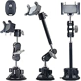 leepiya Universal Ball Head Arm for Phone 360 Adjustable Car Suction Phone Holder with Remote Control Shooting Windshield Phone Mount for Car Cell Phone Holder Stand for Video Recording