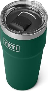 YETI Rambler 20 oz Stackable Cup with MagSlider Lid Black Forest Green view 1