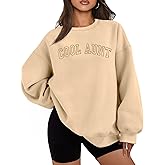 QAUN Oversized Aunt Sweatshirt Women: Auntie Tshirt Cool Aunt Shirt Long Sleeve Casual Pullover Tops