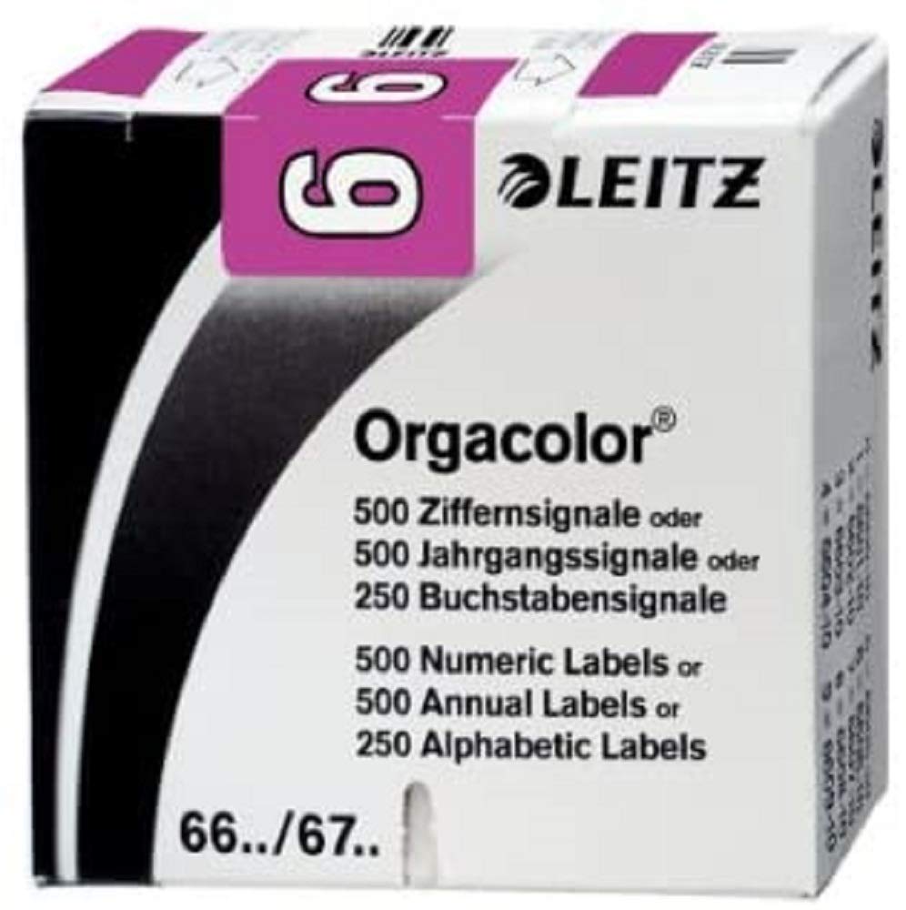 Leitz Orgacolor 66061000 Numeric Labels '6' Pack of 500 Violet
