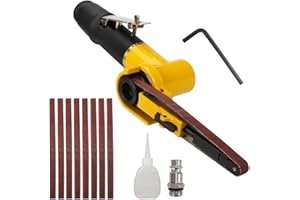 BaiNuo Mini Air Belt Sander - Pneumatic Sanding Machine for Woodworking/Metal Working Handheld All Angle Grinder Belt Sander,