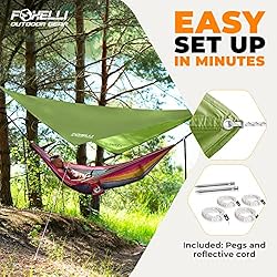 Foxelli Rain Tarp – Hammock Rain Fly, 12ft